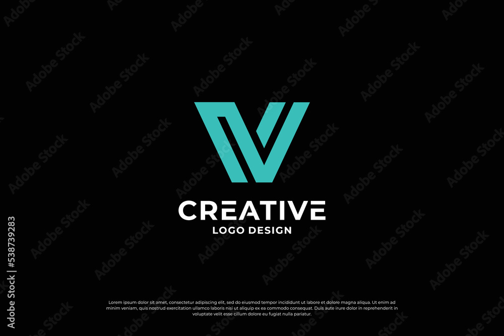 Letter v logo design template. Initial letters v. Creative v symbol. Letter v logo design template. Initial letters v. Creative v symbol.