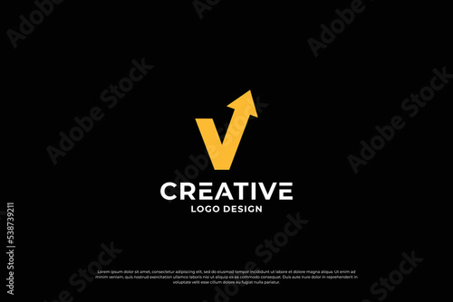 Letter v logo design template. Initial letters v. Creative v symbol.