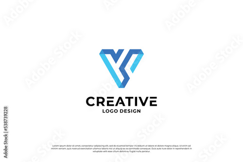 Letter v logo design template. Initial letters v. Creative v symbol.