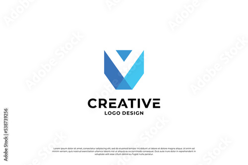 Letter v logo design template. Initial letters v. Creative v symbol.