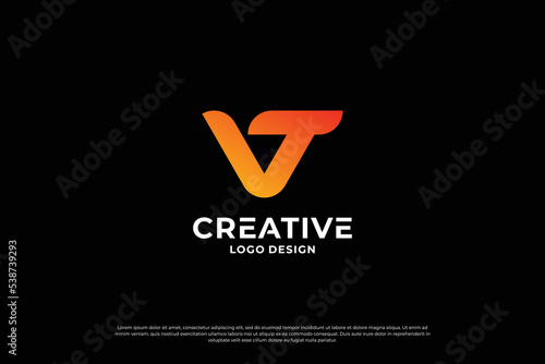 Letter v logo design template. Initial letters v. Creative v symbol.
