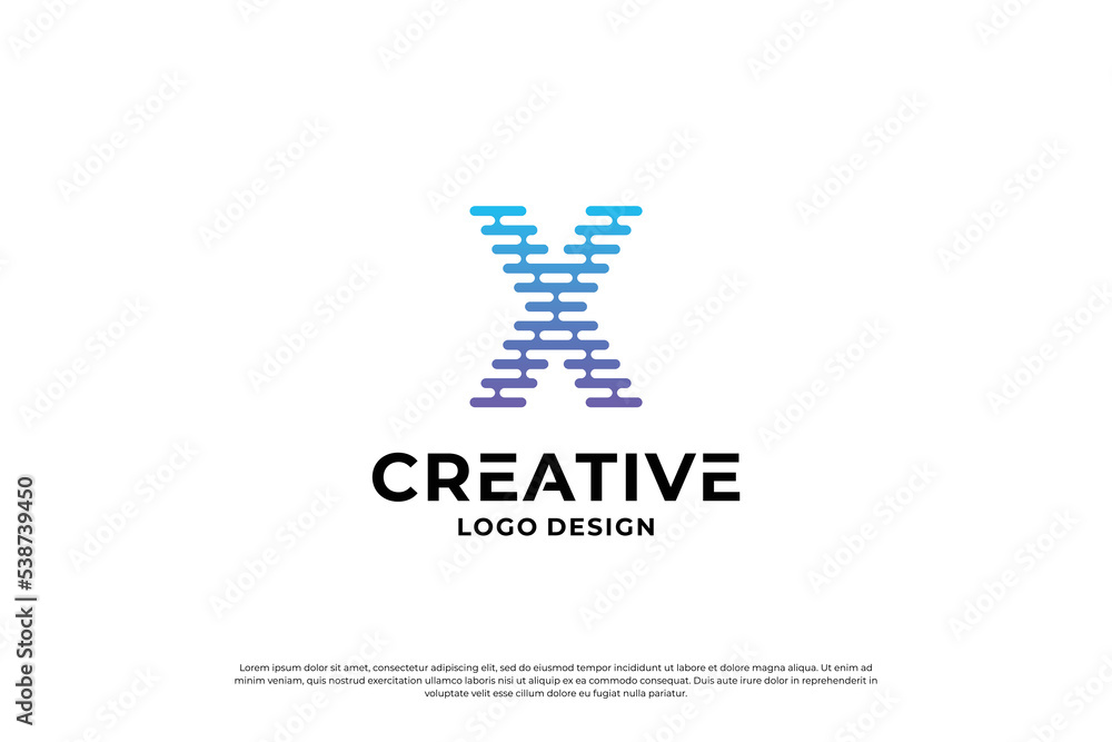 Letter x logo design template. Initial letters X. Creative X symbol. Letter x logo design template. Initial letters X. Creative X symbol.