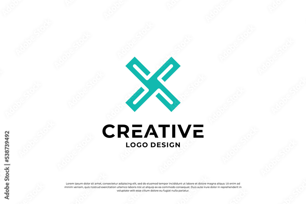 Fototapeta premium Letter x logo design template. Initial letters X. Creative X symbol.