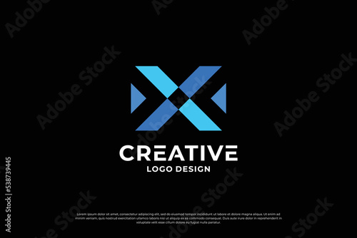Letter x logo design template. Initial letters X. Creative X symbol.