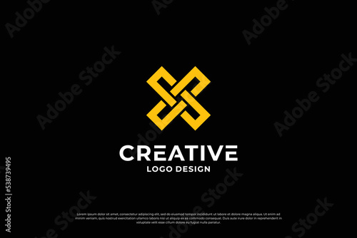 Letter x logo design template. Initial letters X. Creative X symbol.