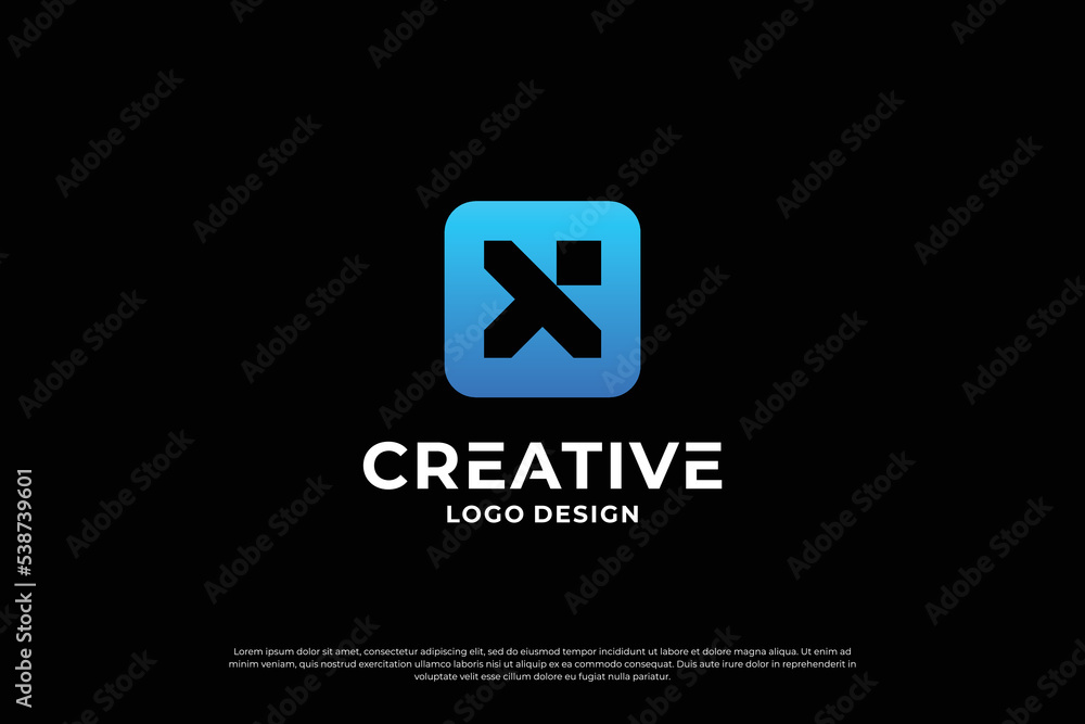 Letter x logo design template. Initial letters X. Creative X symbol. Letter x logo design template. Initial letters X. Creative X symbol.