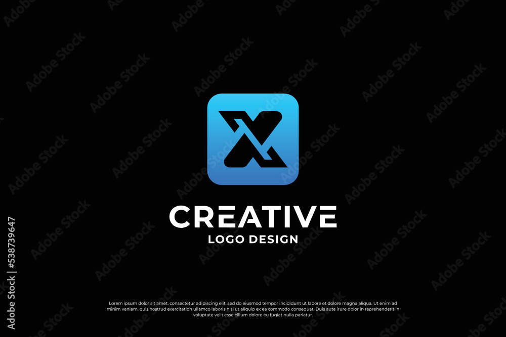 Letter x logo design template. Initial letters X. Creative X symbol. Letter x logo design template. Initial letters X. Creative X symbol.