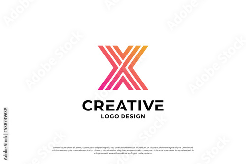 Letter x logo design template. Initial letters X. Creative X symbol.