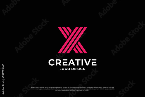 Letter x logo design template. Initial letters X. Creative X symbol.