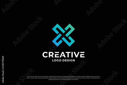 Letter x logo design template. Initial letters X. Creative X symbol.