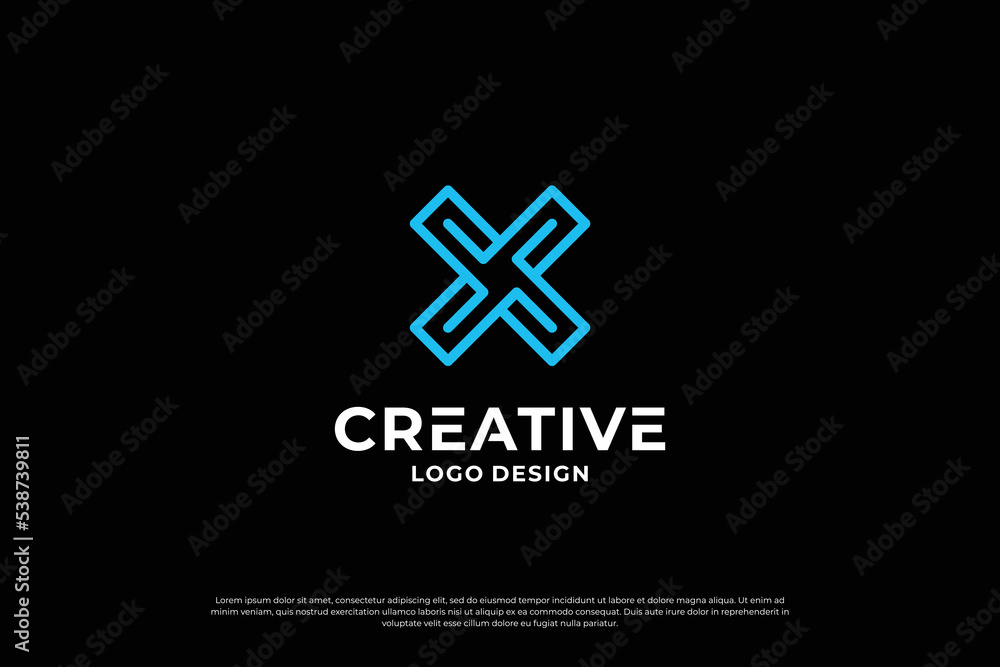 Letter x logo design template. Initial letters X. Creative X symbol. Letter x logo design template. Initial letters X. Creative X symbol.