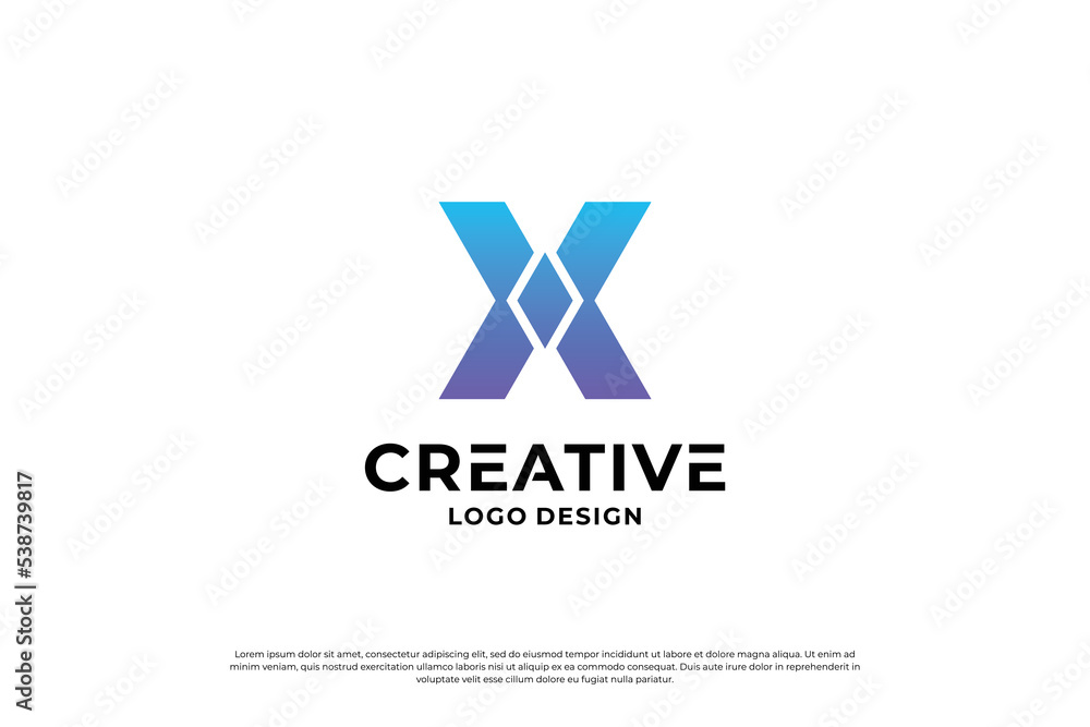 Letter x logo design template. Initial letters X. Creative X symbol. Letter x logo design template. Initial letters X. Creative X symbol.