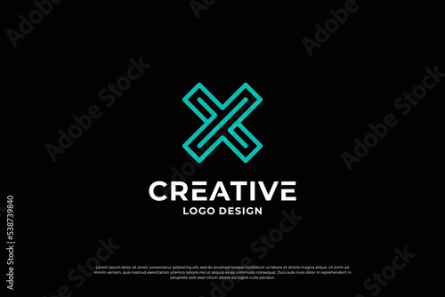 Letter x logo design template. Initial letters X. Creative X symbol.