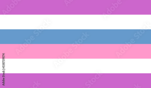 Bigender flag vector illustration isolated. LGBTQ+ community. Intersex flag pride vector illustration.