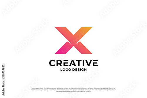 Letter x logo design template. Initial letters X. Creative X symbol.