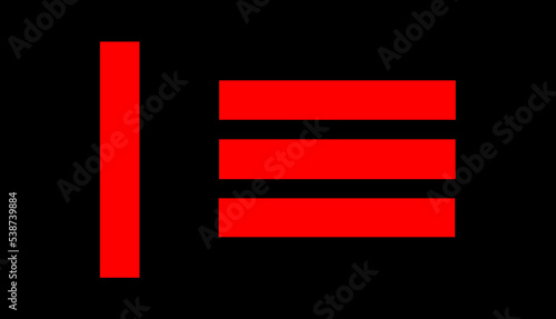 Master slave Pride Flag vector. Subculture symbol, represents those who want to be owners or owned in relationship.  Household status, and owned status. BDSM sexual games. LGBTQ+ community. 