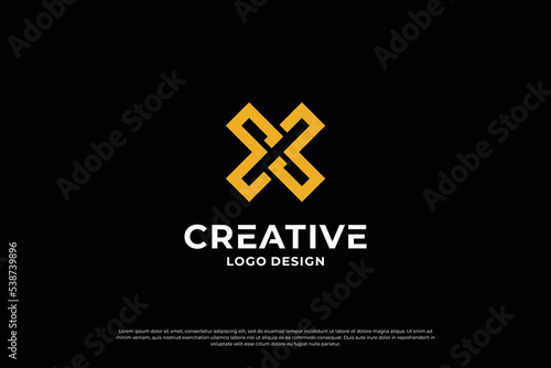 Letter x logo design template. Initial letters X. Creative X symbol.