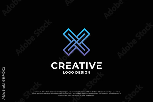 Letter x logo design template. Initial letters X. Creative X symbol.