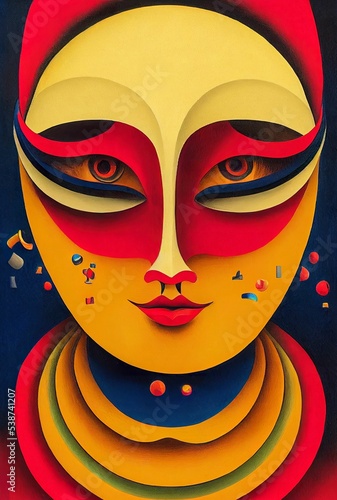 Obraz na plátně Mask illustration festival art carnival artwork celebration party decorative cos