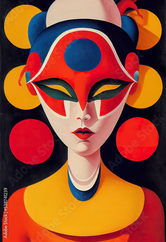 Obraz na plátně Mask illustration festival art carnival artwork celebration party decorative cos