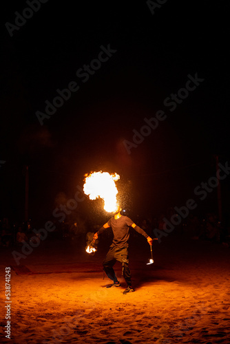 Arabian fire dancer