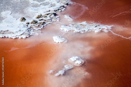 salt flowing into the water