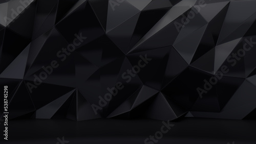 Black Abstract 3D Background. photo