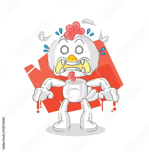 chicken monster vector. cartoon character