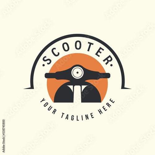 vector of scooter vintage style logo icon template illustration design photo