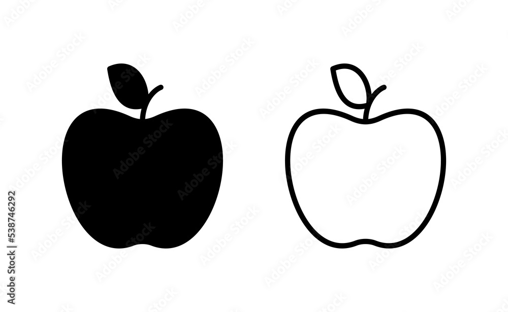 Apple icon vector for web and mobile app. Apple sign and symbols for web design. Apple icon vector for web and mobile app. Apple sign and symbols for web design.