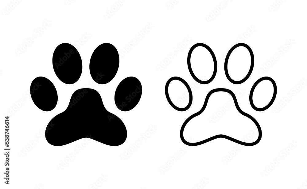 Paw icon vector for web and mobile app. paw print sign and symbol. dog or cat paw Paw icon vector for web and mobile app. paw print sign and symbol. dog or cat paw