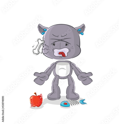 hippopotamus burp mascot. cartoon vector