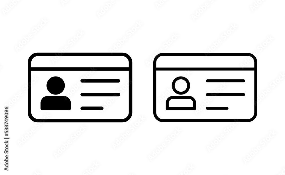 License icon vector for web and mobile app. ID card icon. driver license, staff identification card License icon vector for web and mobile app. ID card icon. driver license, staff identification card