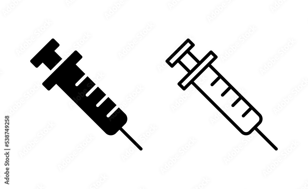 Syringe icon vector for web and mobile app. injection sign and symbol. vaccine icon Syringe icon vector for web and mobile app. injection sign and symbol. vaccine icon