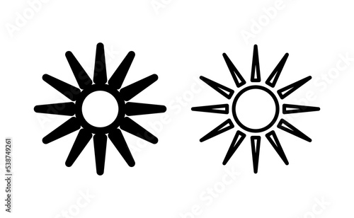 Sun icon vector for web and mobile app. Brightness sign and symbol.