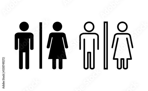 Toilet icon vector for web and mobile app. Girls and boys restrooms sign and symbol. bathroom sign. wc, lavatory