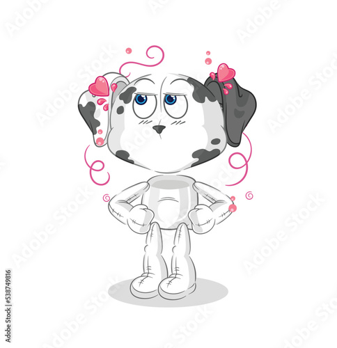 dalmatian dog shy vector. cartoon character