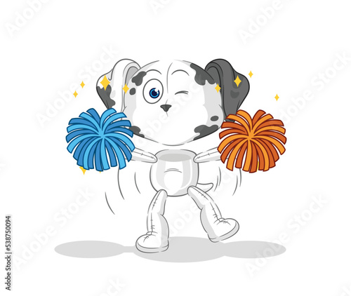 dalmatian dog cheerleader cartoon. cartoon mascot vector