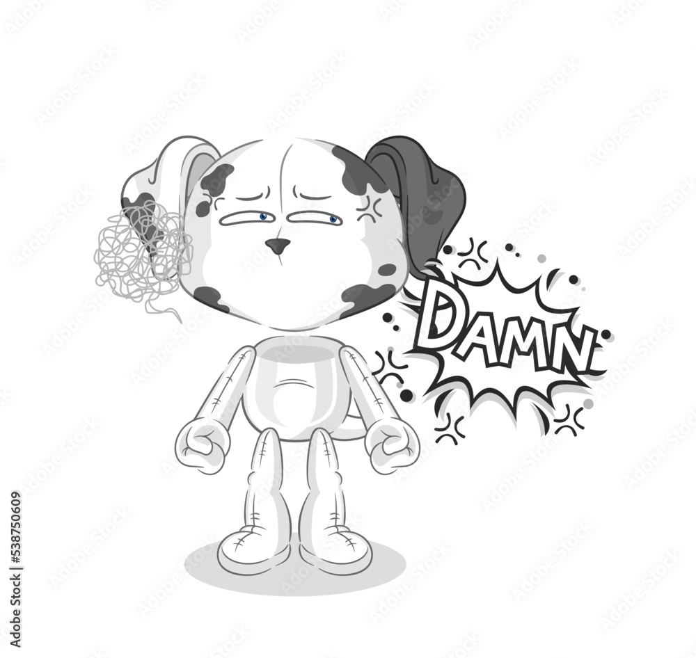 dalmatian dog very pissed off illustration. character vector dalmatian dog very pissed off illustration. character vector