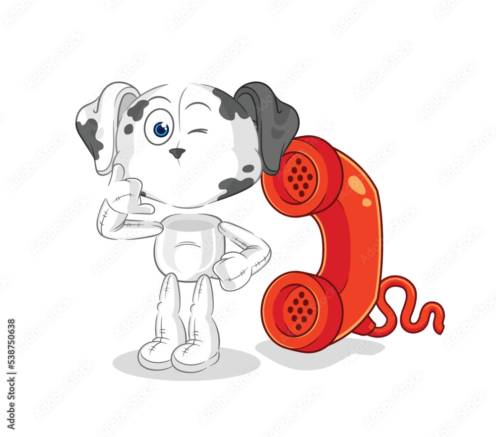 dalmatian dog call mascot. cartoon vector dalmatian dog call mascot. cartoon vector