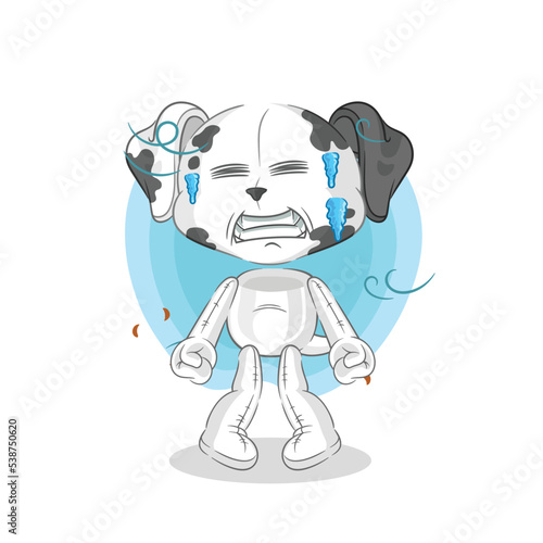 dalmatian dog cold illustration. character vector