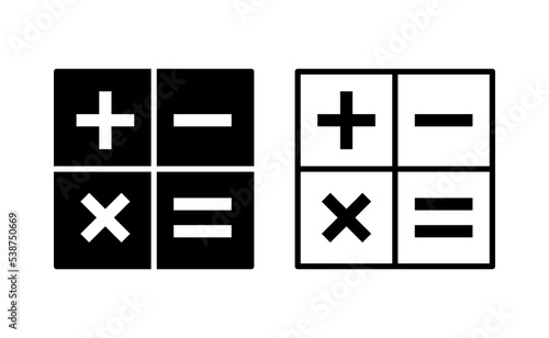 Calculator icon vector for web and mobile app. Accounting calculator sign and symbol. photo
