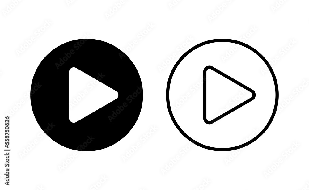 Play Icon vector for web and mobile app. Play button sign and symbol Play Icon vector for web and mobile app. Play button sign and symbol