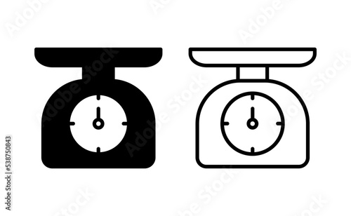 Scales icon vector for web and mobile app. Weight scale sign and symbol