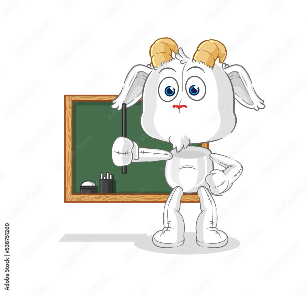 mountain goat teacher vector. cartoon character mountain goat teacher vector. cartoon character