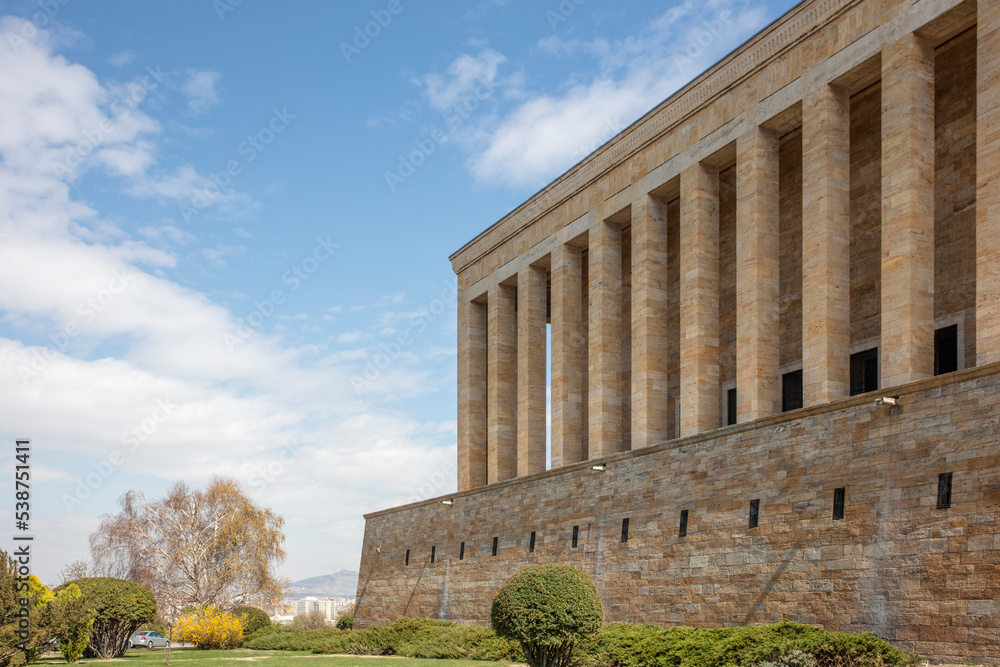 ANITKABIR view with beautiful blue sky. Anitkabir is the Mausoleum of Mustafa Kemal Ataturk. Ankara, Turkey. ANITKABIR view with beautiful blue sky. Anitkabir is the Mausoleum of Mustafa Kemal Ataturk. Ankara, Turkey.
