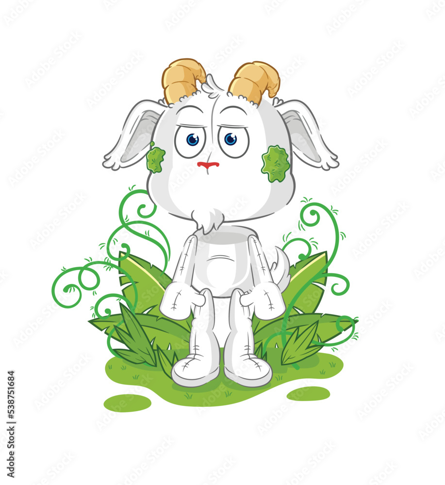 mountain goat waiting too long mascot. cartoon vector mountain goat waiting too long mascot. cartoon vector