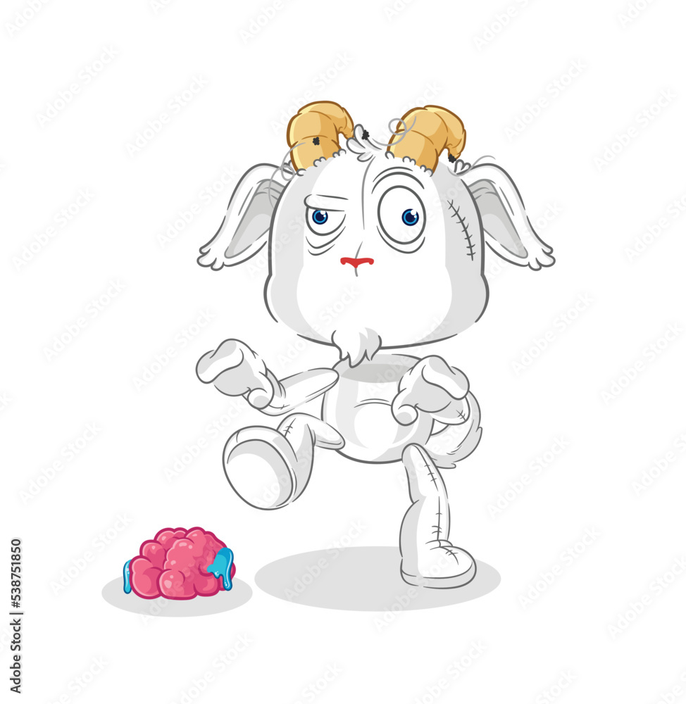 mountain goat zombie character.mascot vector mountain goat zombie character.mascot vector