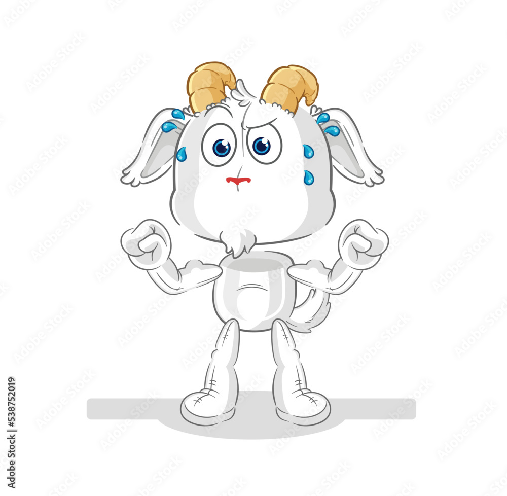 Fototapeta premium mountain goat muscular cartoon. cartoon mascot vector