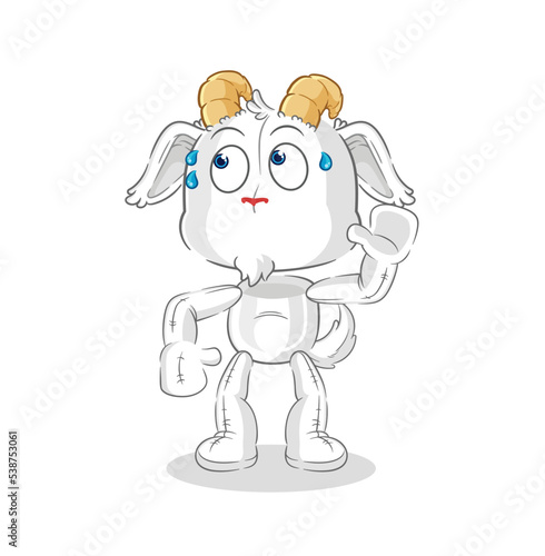 mountain goat eavesdropping vector. cartoon character